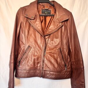 Bernardo Women's Rich Tan Leather Jacket